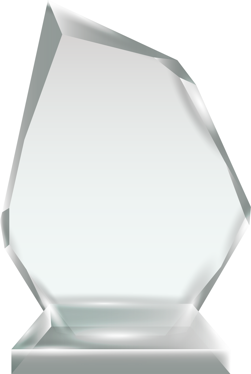 Transparent Blank Crystal Glass Trophy Award template